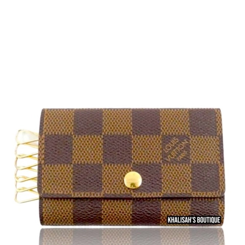Authentic LOUIS VUITTON Damier Ebene Multicles 6 Key Holder Wallet Card Holder
